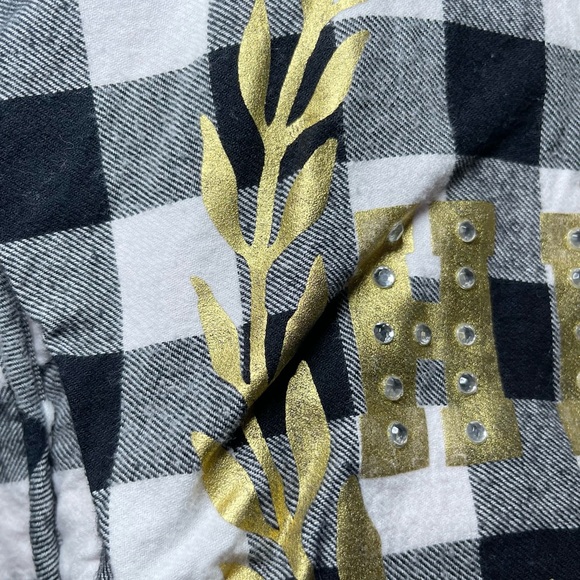 Y2K PINK Victoria's Secret Black & White Gingham Big Heart Bling Tote Bag - Picture 7 of 14